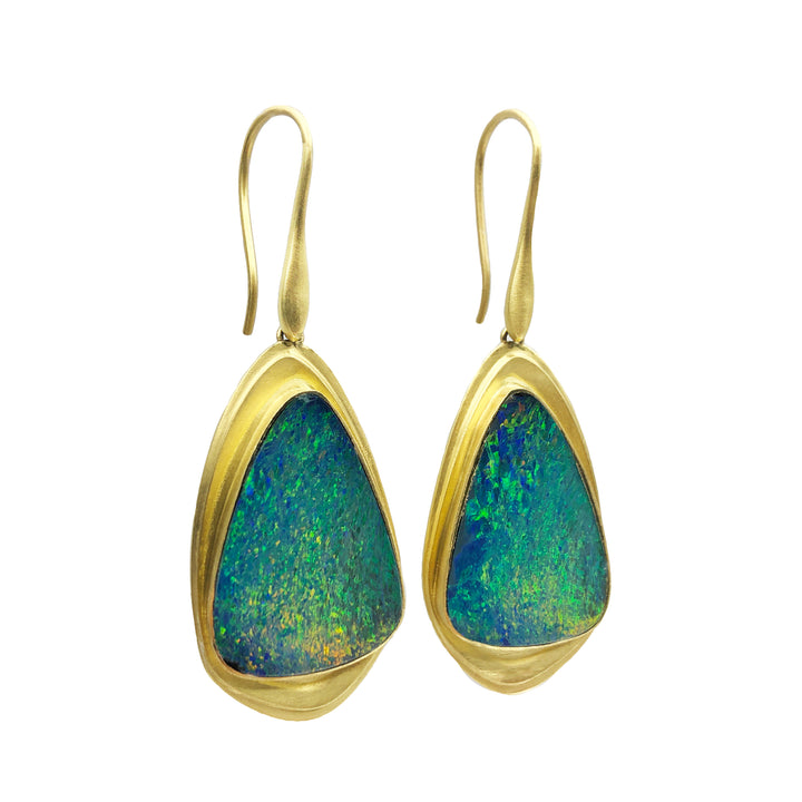 Azores Triangle Opal Earrings