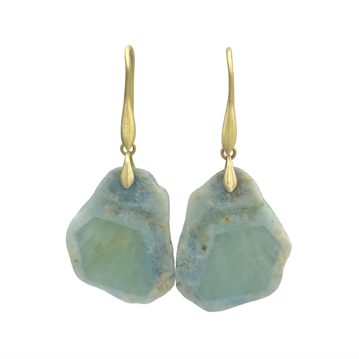 Aquamarine Formation Slice Earrings
