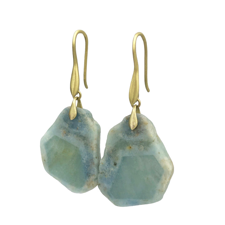 Aquamarine Formation Slice Earrings