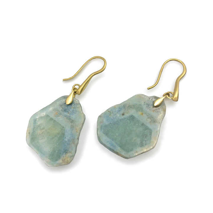 Aquamarine Formation Slice Earrings