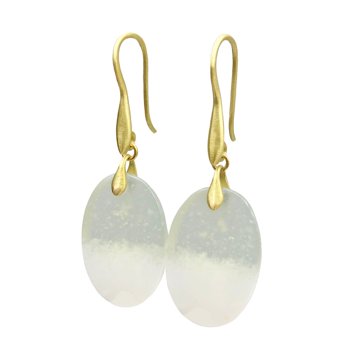 Oval Opal in Chalcedony Earrings