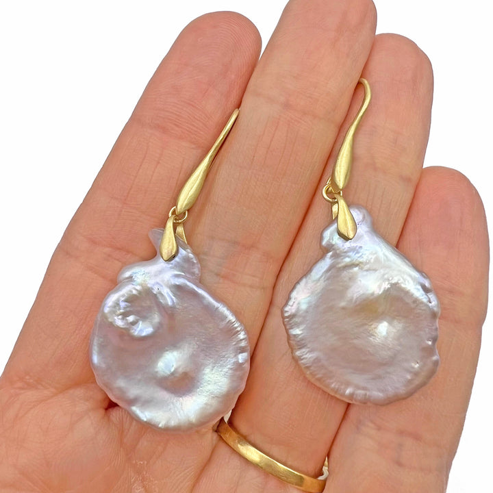 Purple Pearl Petal Earrings
