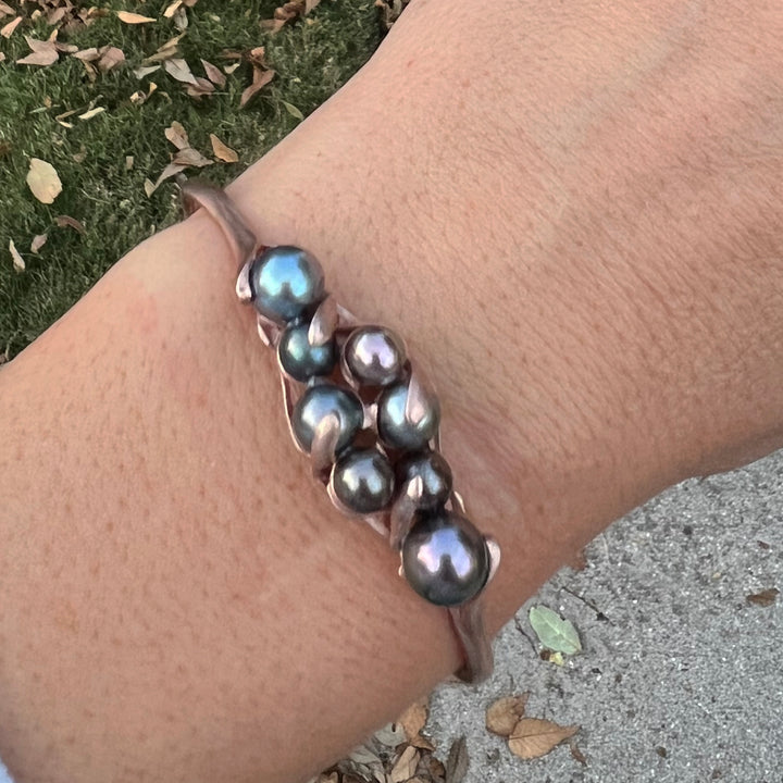 Tahitian Pearl Jungle Bracelet 14k Rose Gold