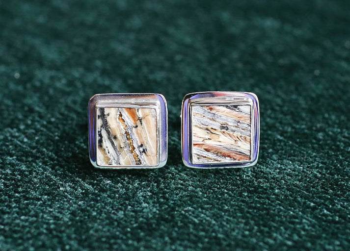 Square, Flat Mammoth Tooth Cufflinks