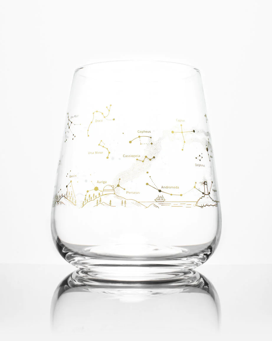 Night Sky Chart Wine Glass