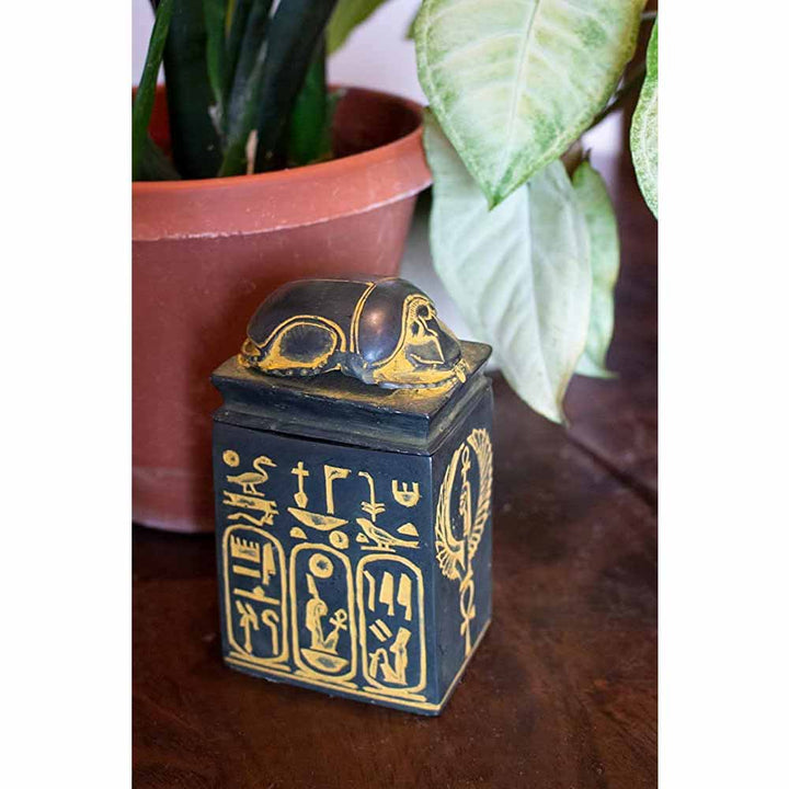 Antique Gold Scarab Box