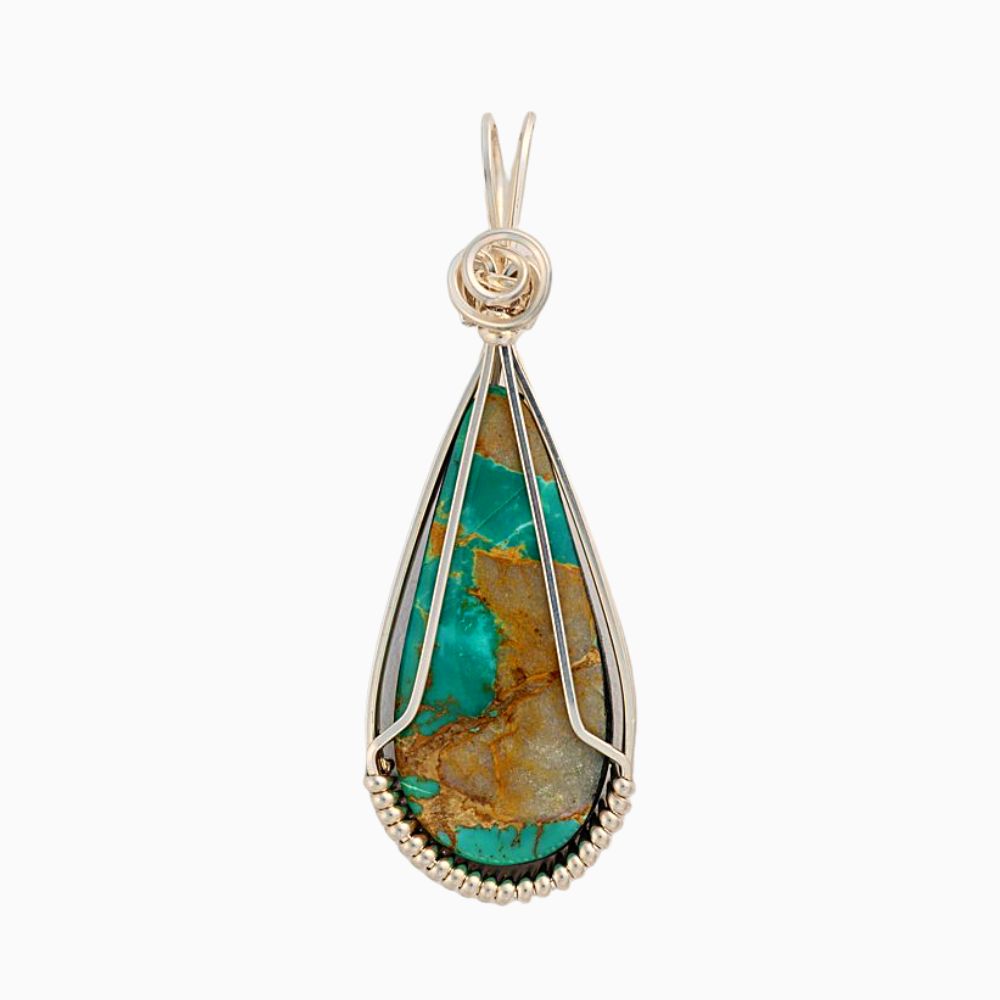 Boulder Turquoise Teardrop Pendant