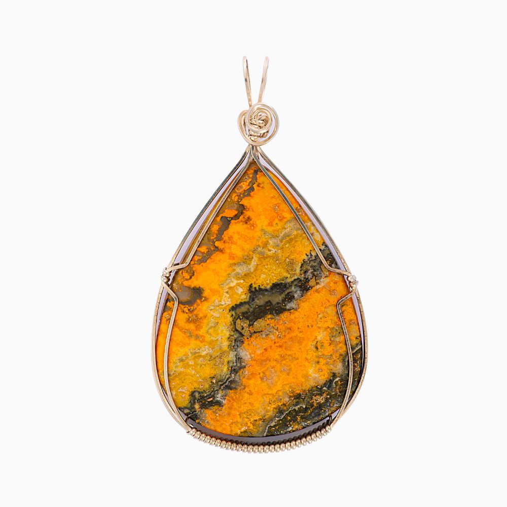 Bumblebee Jasper Teardrop Pendant