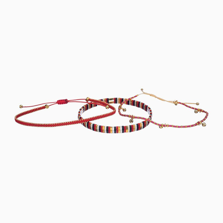 Handmade Set of 3 Bracelets, Various Colors