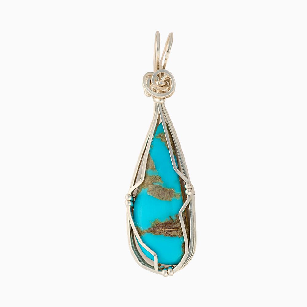 Kingman Turquoise Sterling Silver Pendant