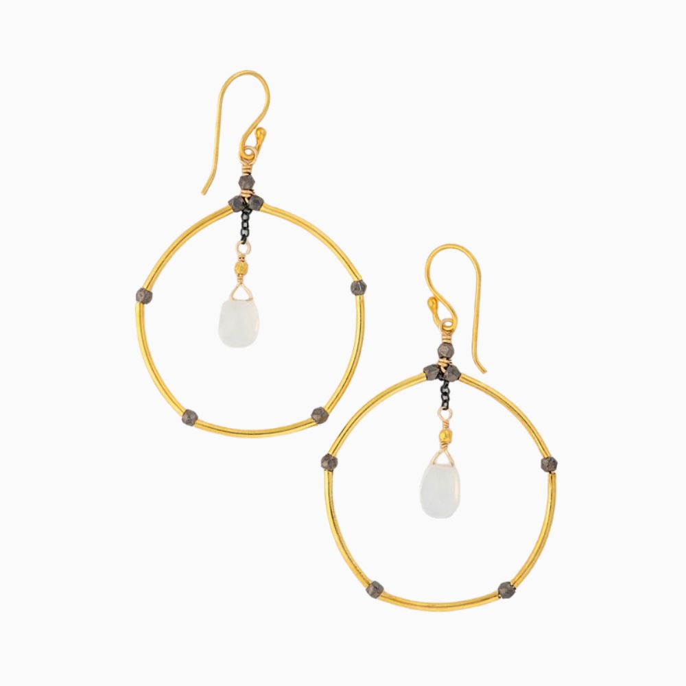 Opal Hoop Earrings
