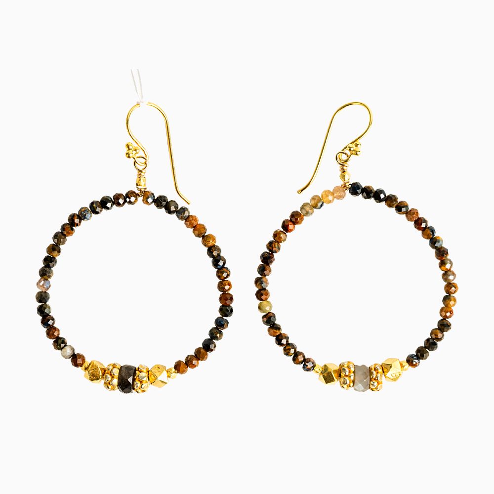 *FINAL SALE* Pietersite Hoop Earrings