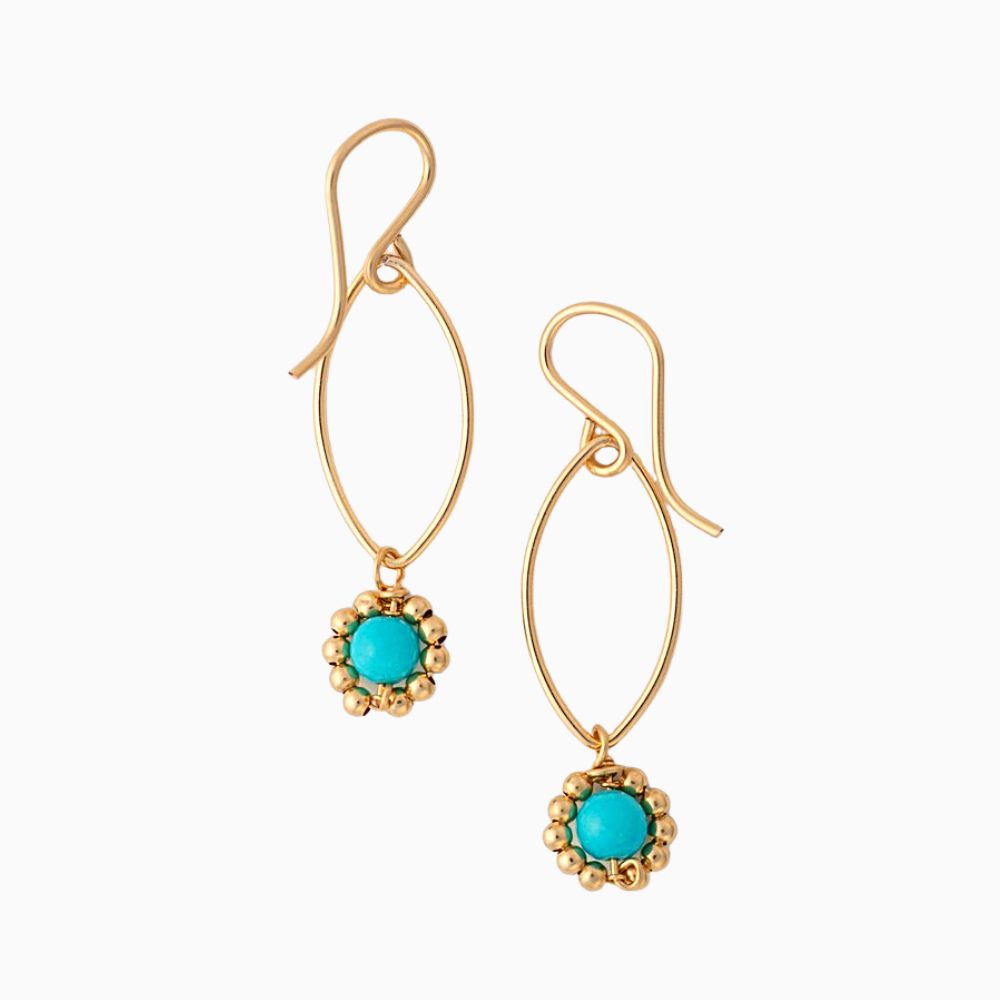 Turquoise Flower Earrings