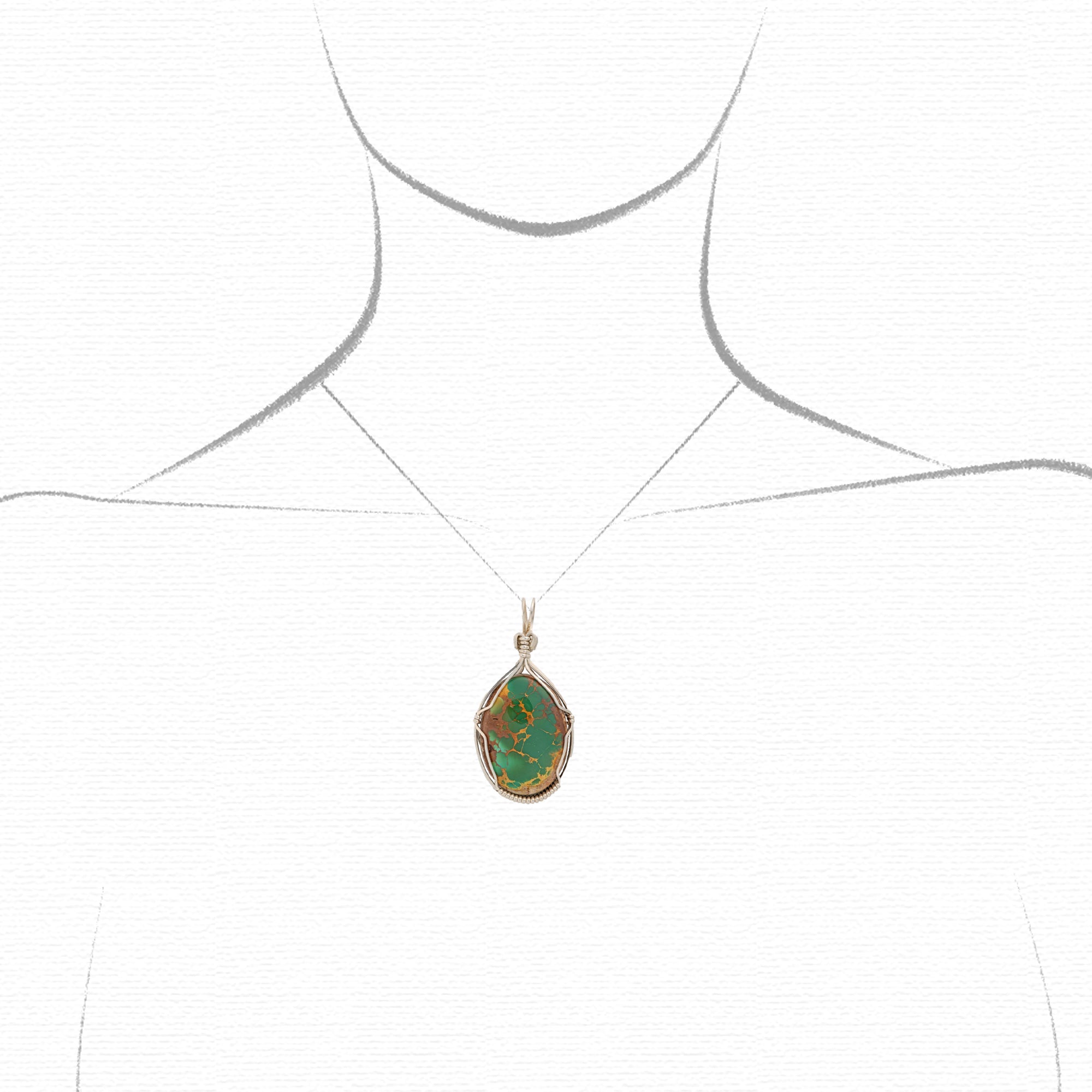Natural Royston Turquoise Oval Pendant