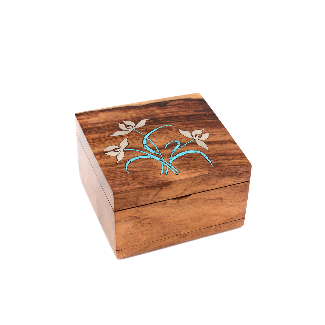 Silver & Turquoise Ironwood Box