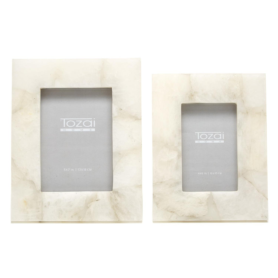 White Quartz Stone Frame, 5 x 7 Inches