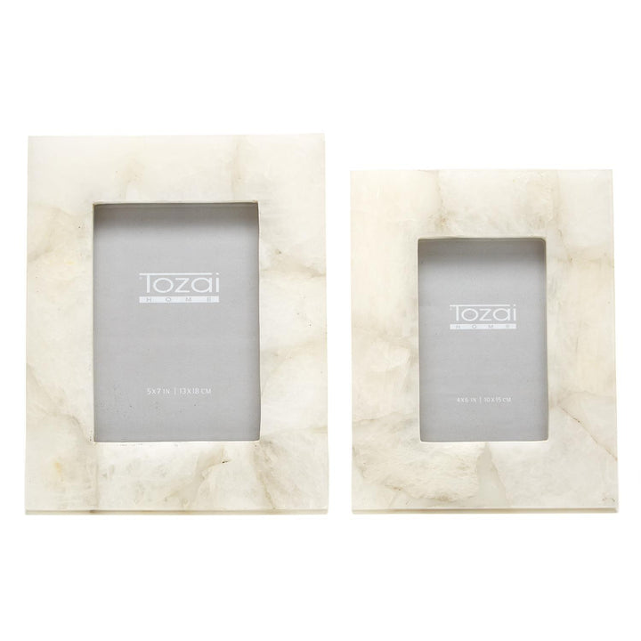 White Quartz Stone Frame, 5 x 7 Inches