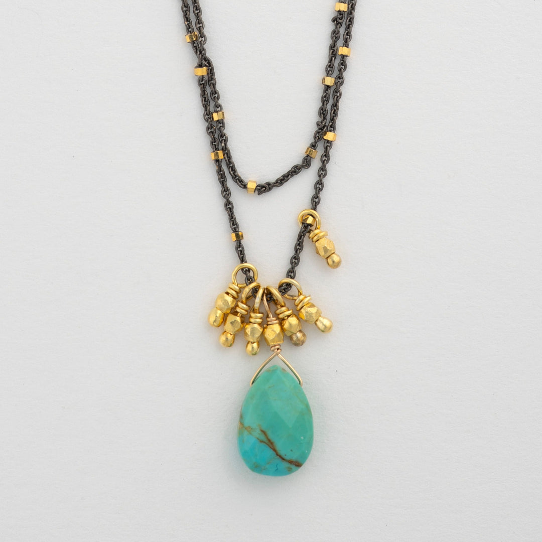 Turquoise Single Teardrop Necklace