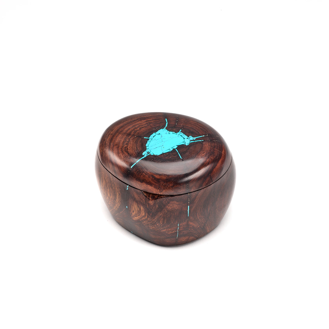 Ironwood Turquoise Spatter Oval Box