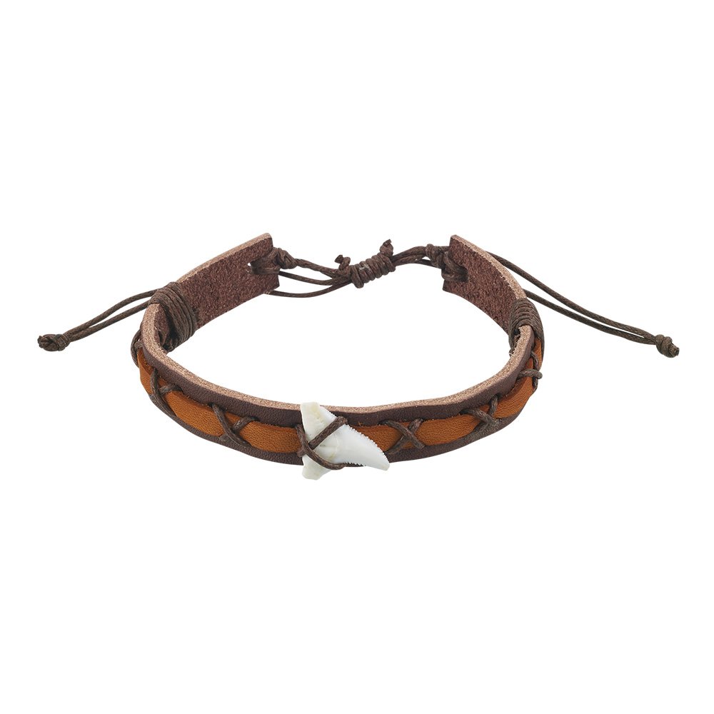 Leather/Linen Sharktooth Bracelet