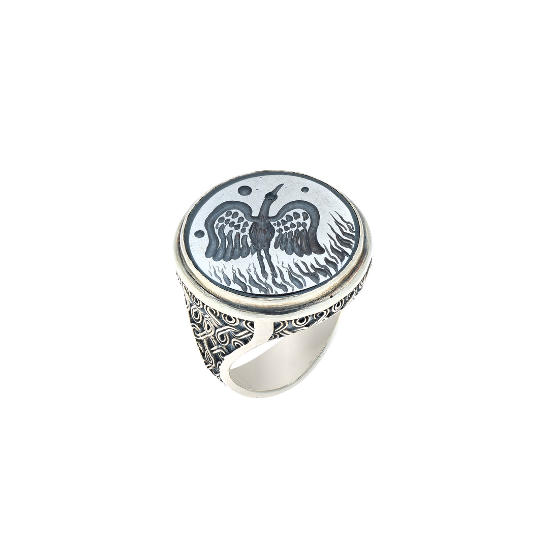 Engraved Phoenix Ring