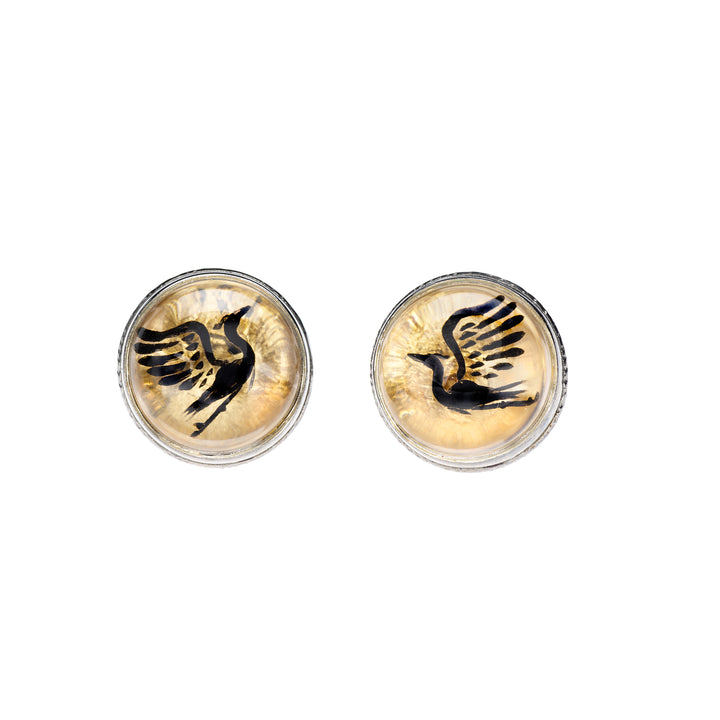 Engraved Herons Cufflinks