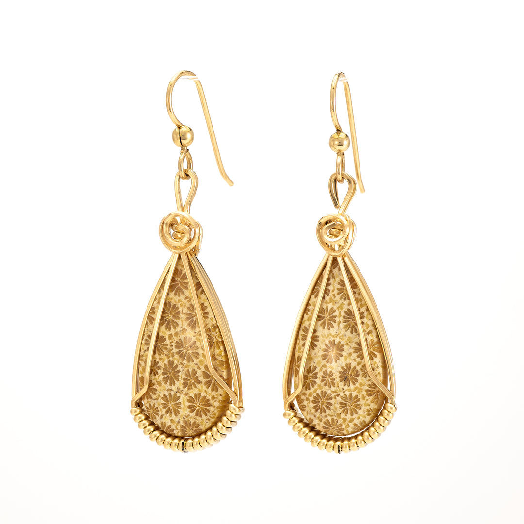Fossil Coral Earrings