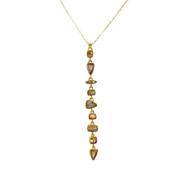 9-Stone Drop Labradorite Necklace