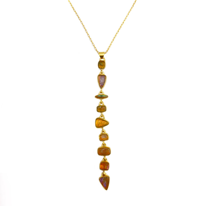 9-Stone Drop Labradorite Necklace