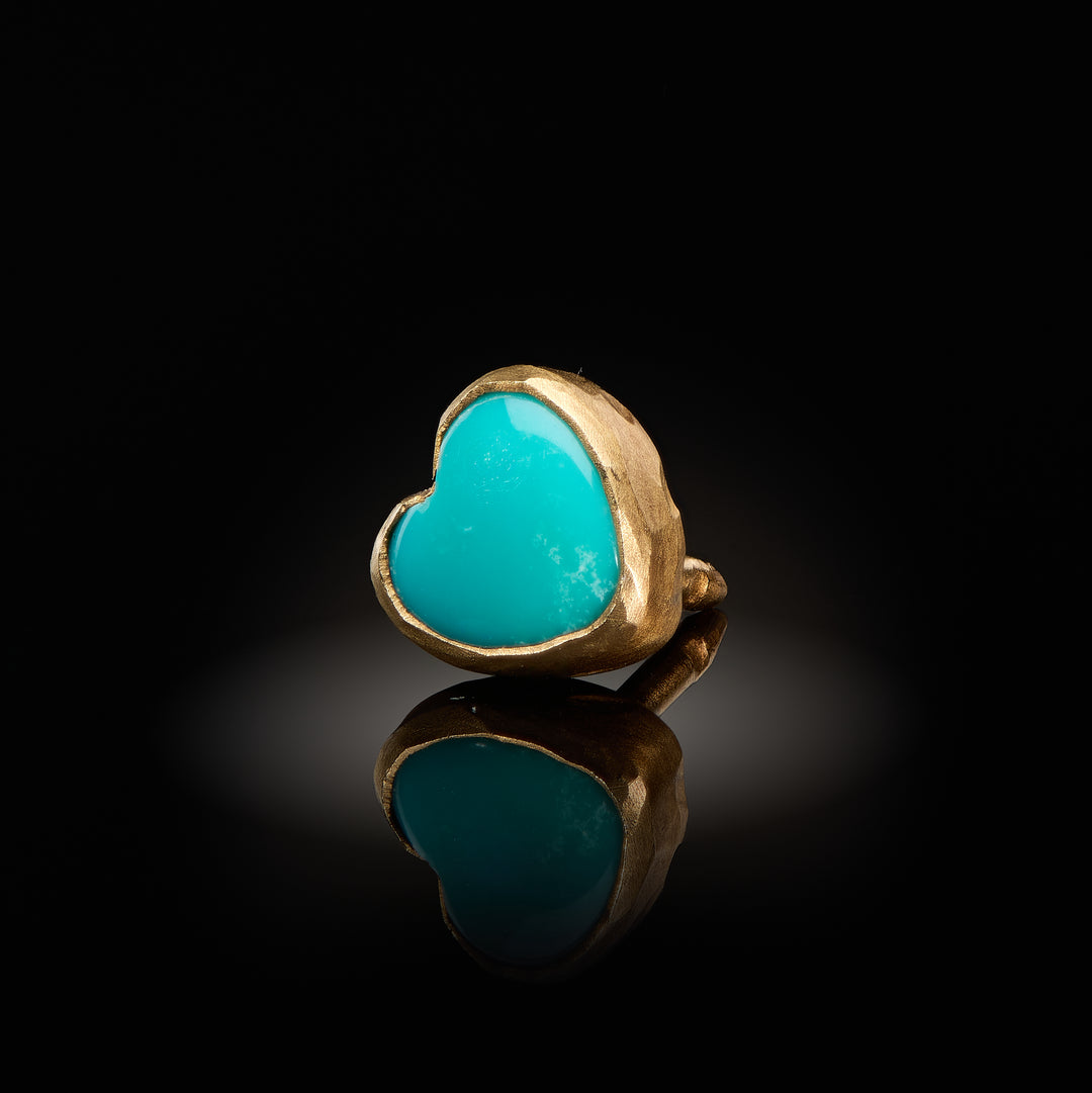 Turquoise Heart Hat Pins
