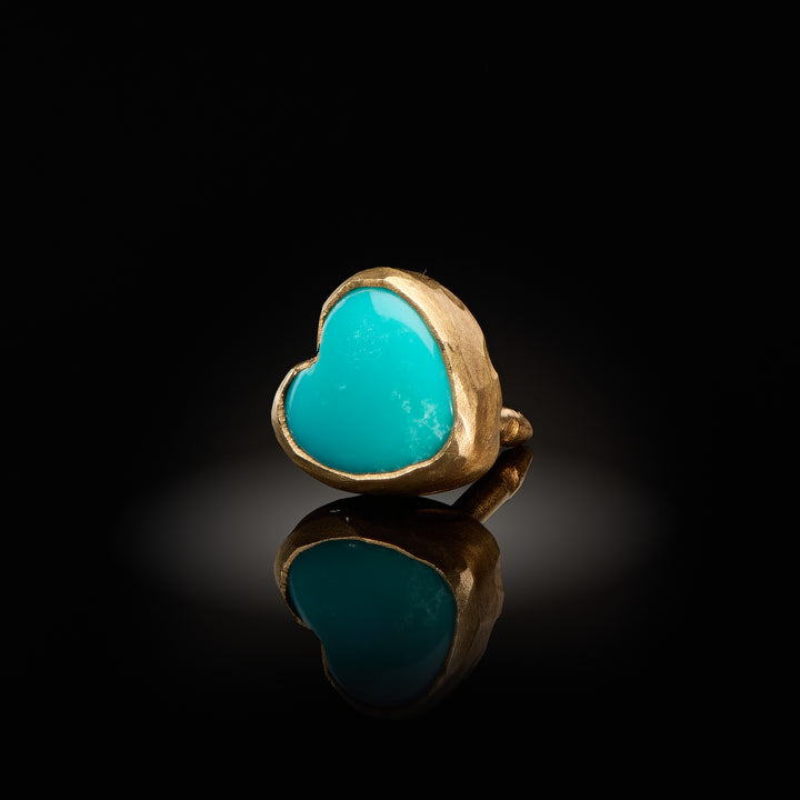 Turquoise Heart Hat Pins