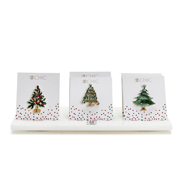 Festive Trimmed Tree Holiday Pins