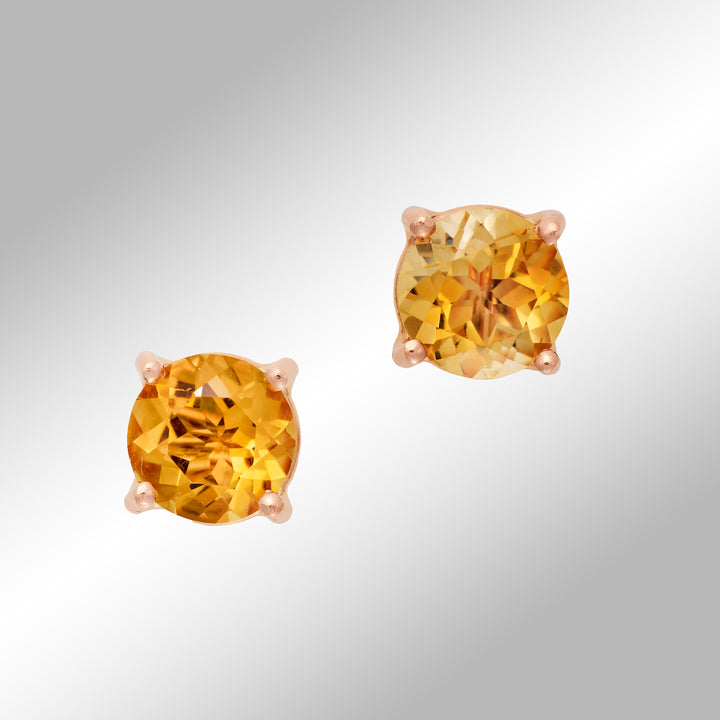 Light Citrine Studs