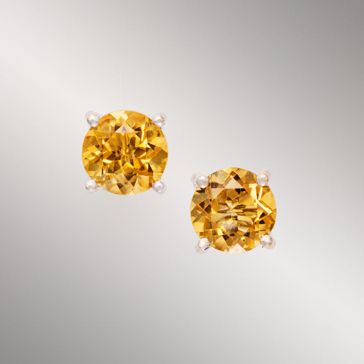 Light Citrine Studs