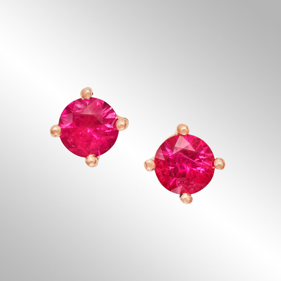 Ruby Studs in 24k Gold