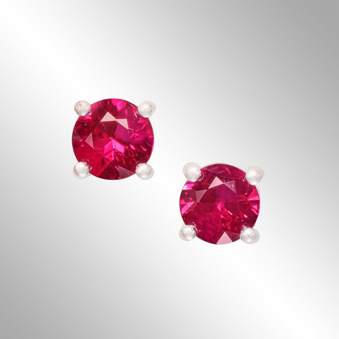 Ruby Studs in 24k Gold