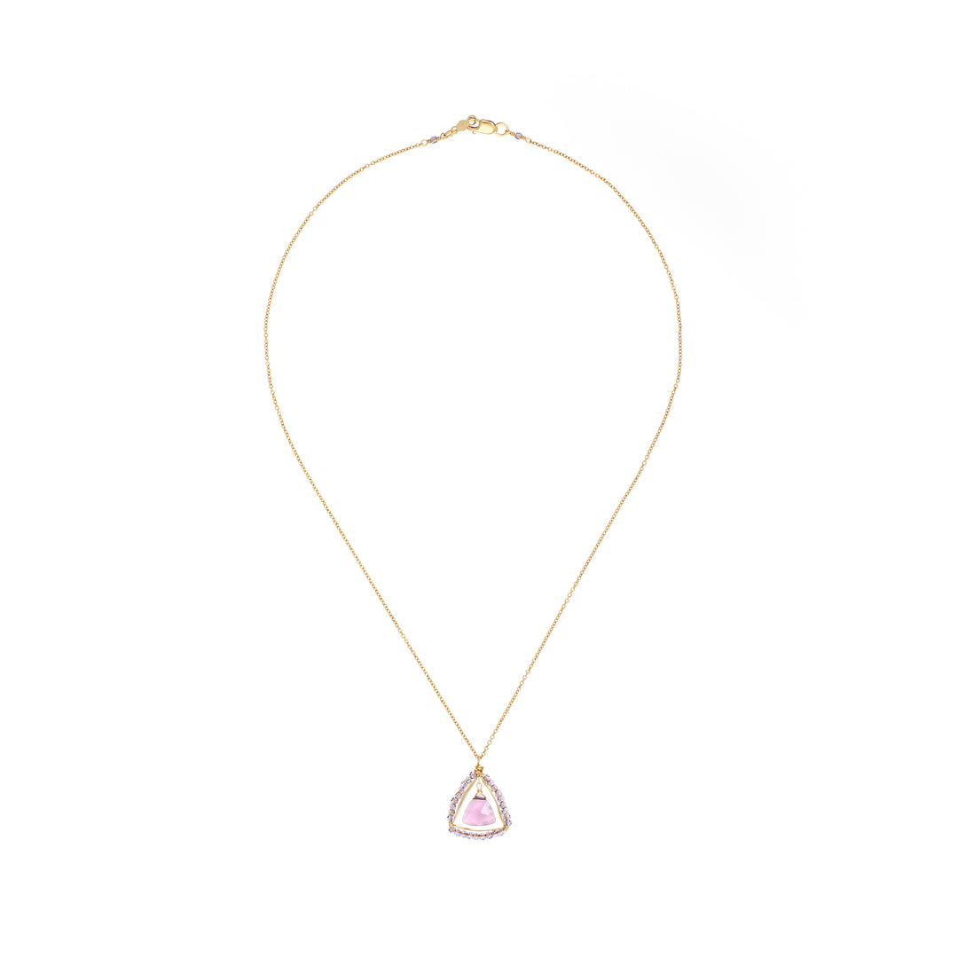 Triangular Amethyst Pendant Necklace