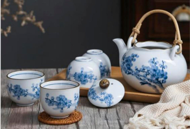 Cherry Blossom Porcelain Tea Set, 5 Pieces