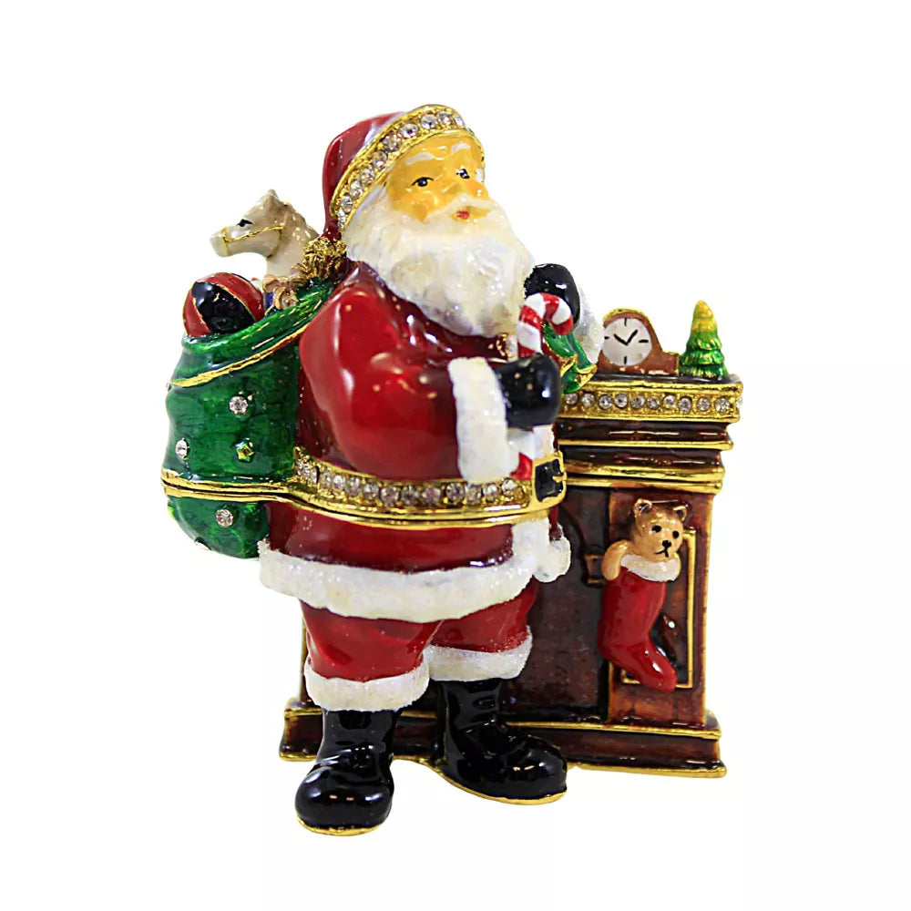 Santa Fireplace Trinket Box