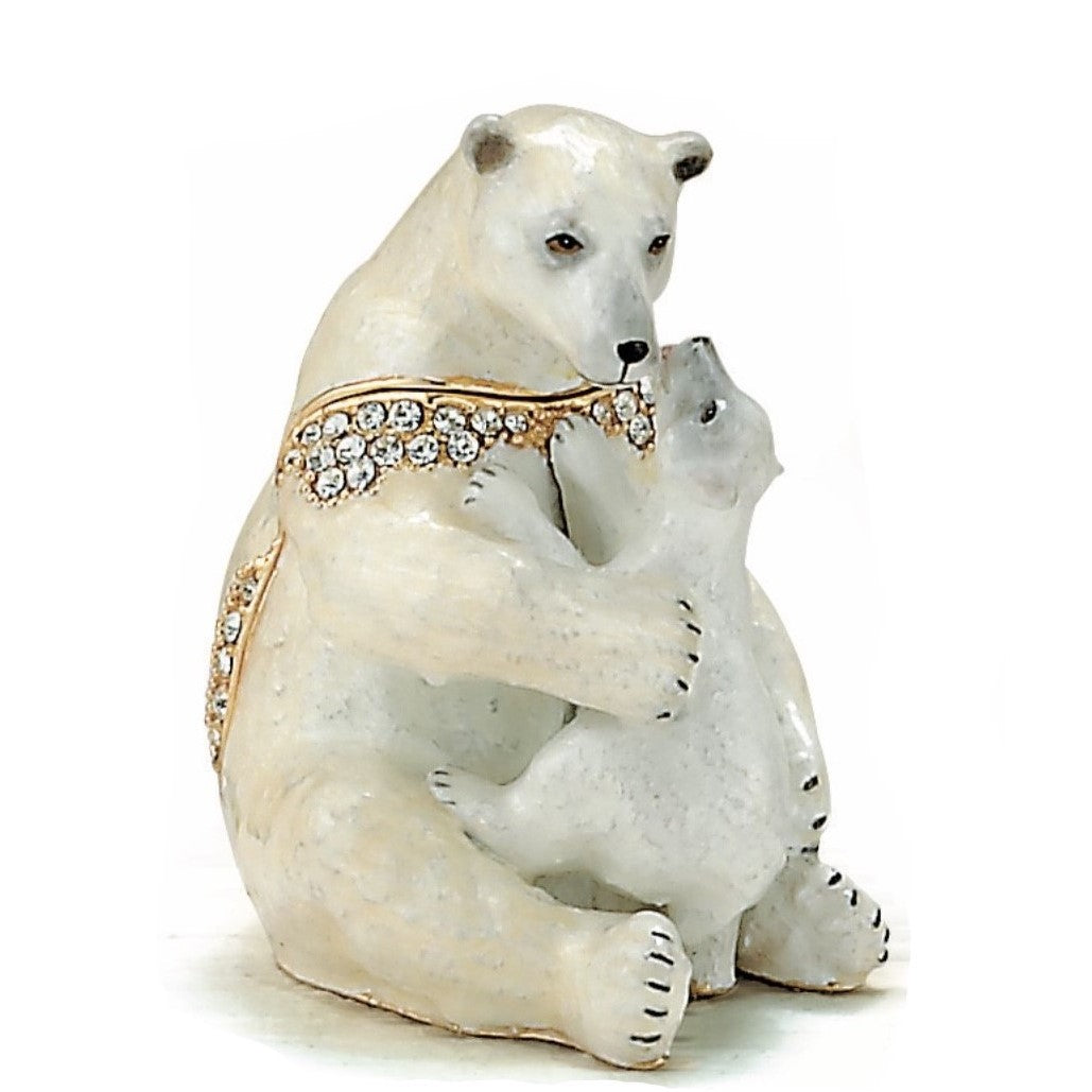 Polar Bear with Baby Trinket Box