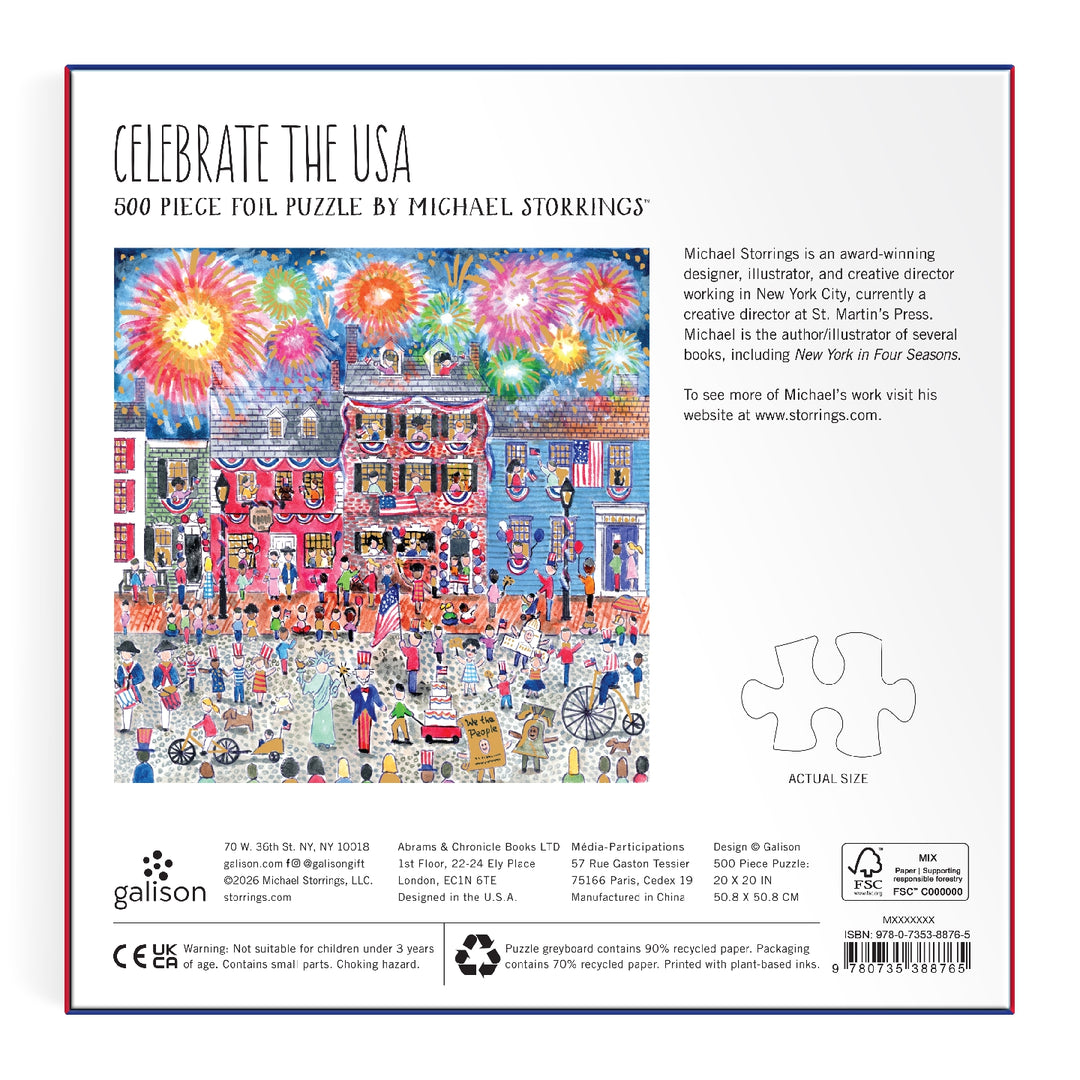 Celebrate the USA Foil Puzzle by Michael Storrings, 500 Pieces