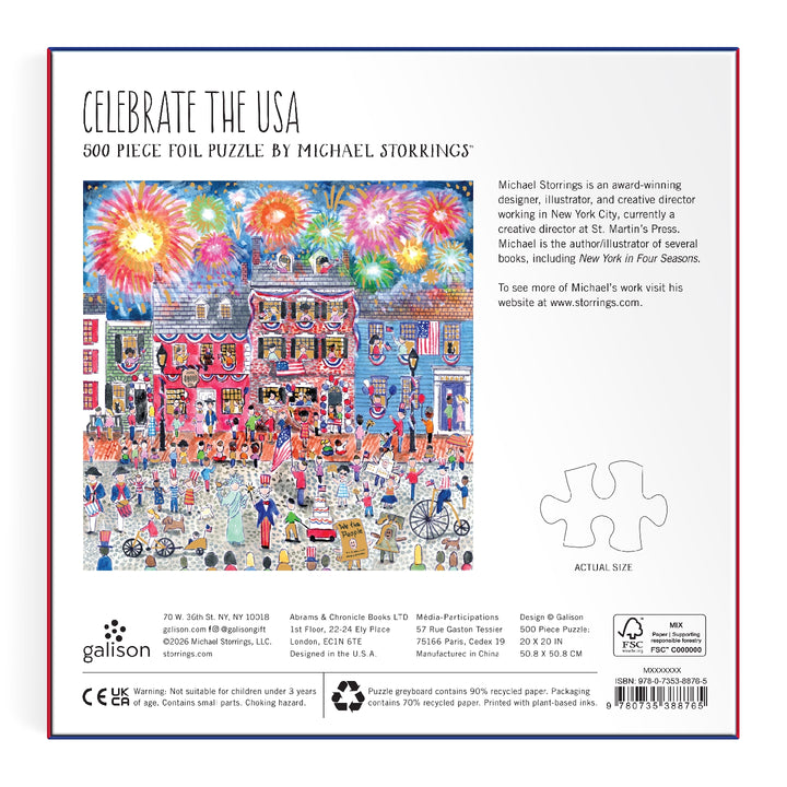 Celebrate the USA Foil Puzzle by Michael Storrings, 500 Pieces