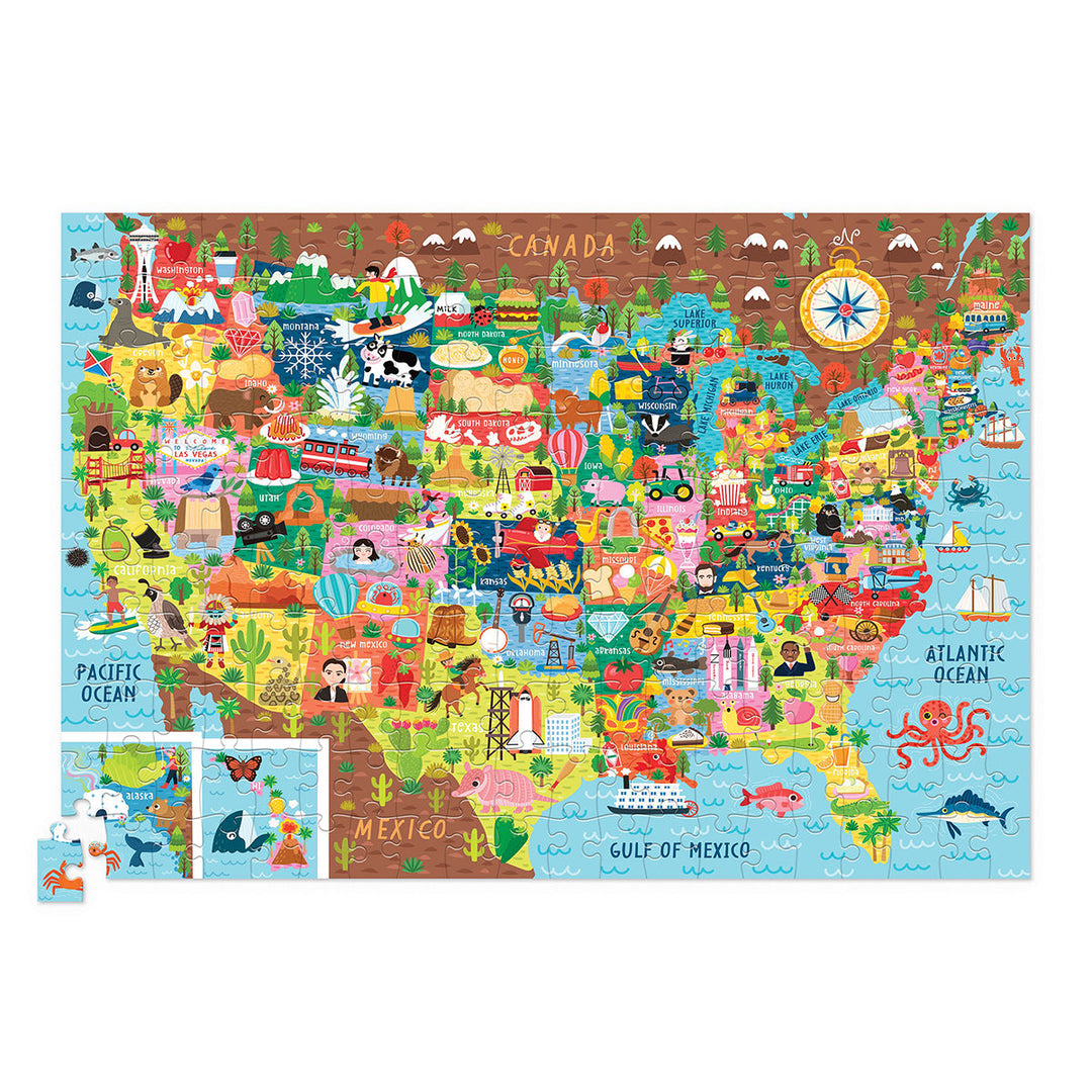USA Shaped Puzzle, 200 Pieces