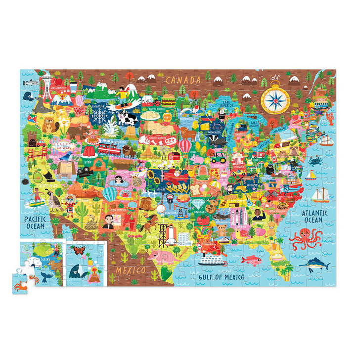 USA Shaped Puzzle, 200 Pieces