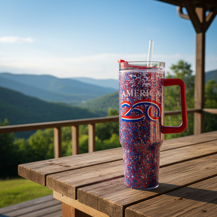 America 250th Anniversary Glitter Tumbler