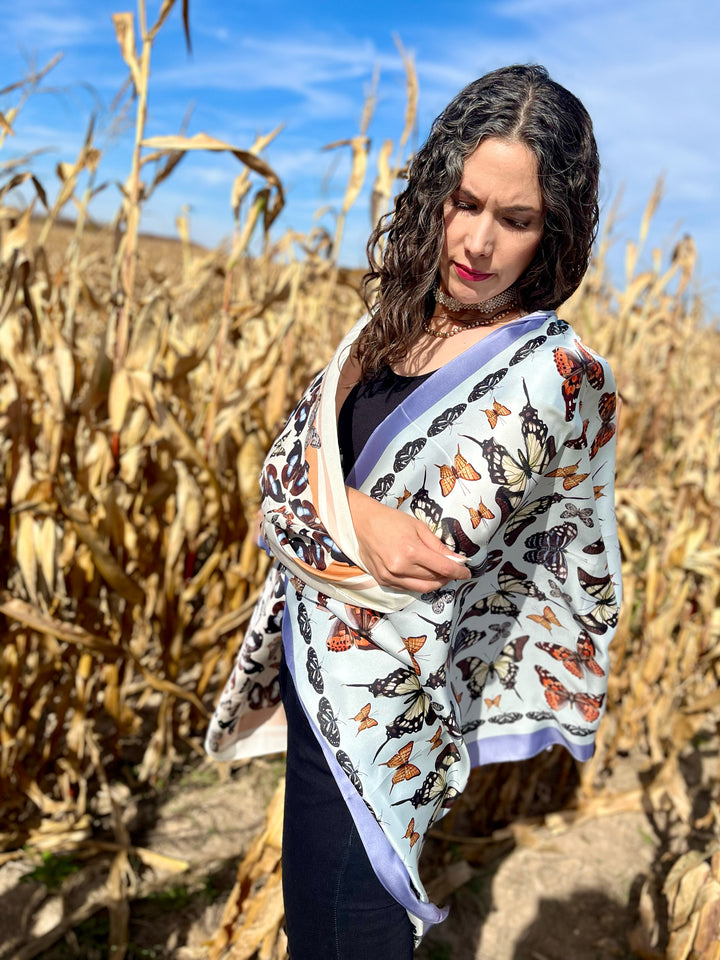 36" Silk Butterfly Scarf Papilon Design