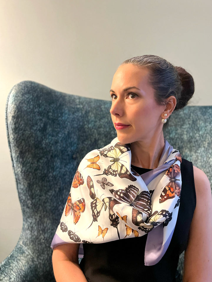 36" Silk Butterfly Scarf Papilon Design
