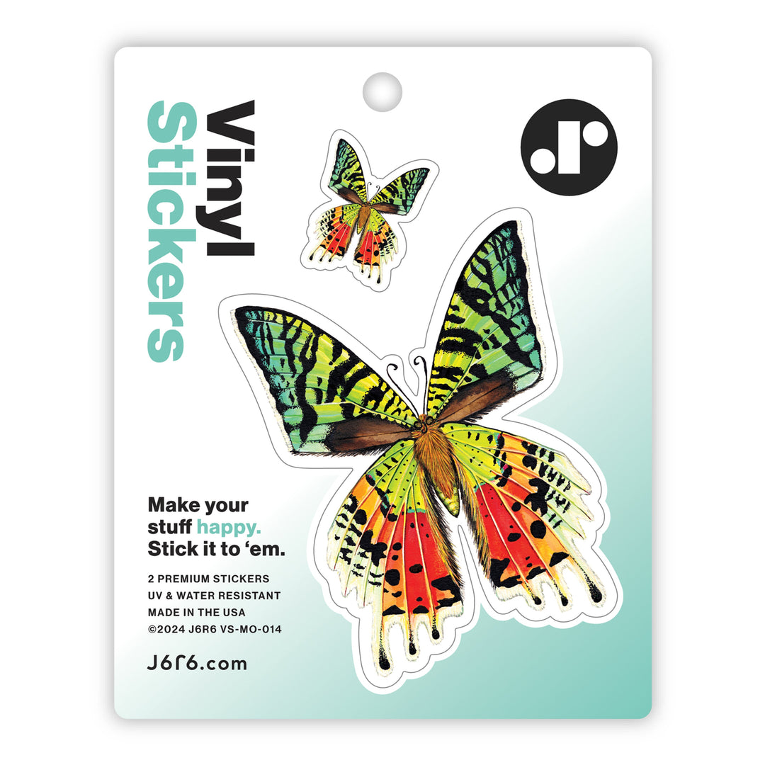 Madagascar Sunset Moth Duo Vinyl Sticker Sheet