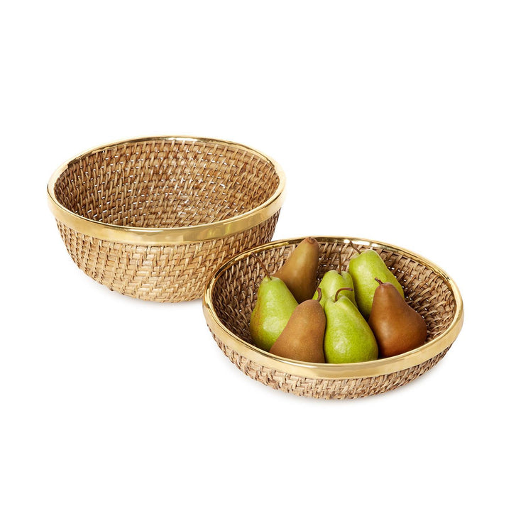 Woven Rattan Bowl, Large