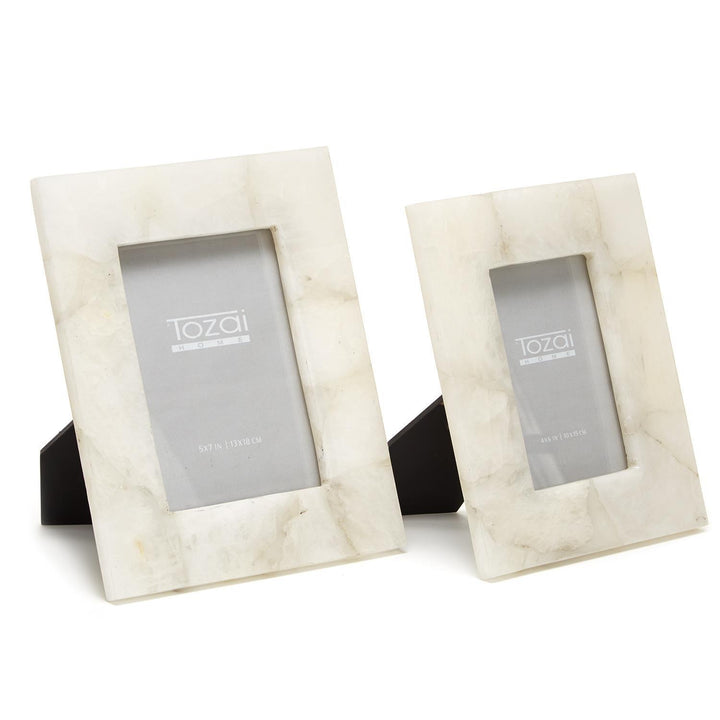 White Quartz Stone Frame, 5 x 7 Inches